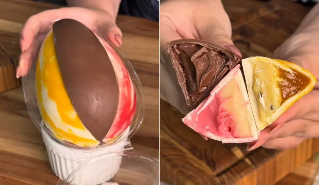 Ovo de páscoa em fatias